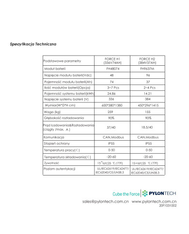 Pylontech Force H2 FH9637M 96V 3,55 kWh